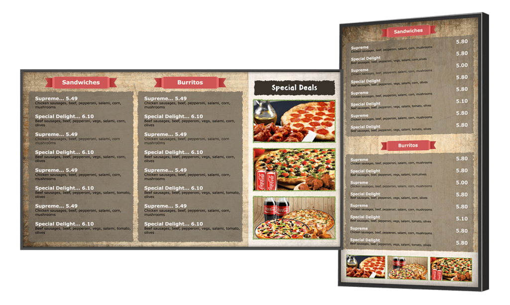 Digital Signage Schnell-Restaurants