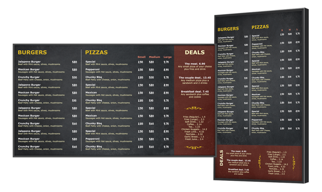 Digital menu board