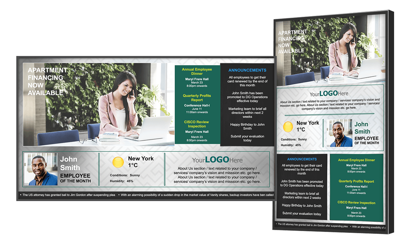 Digital signage internal communication