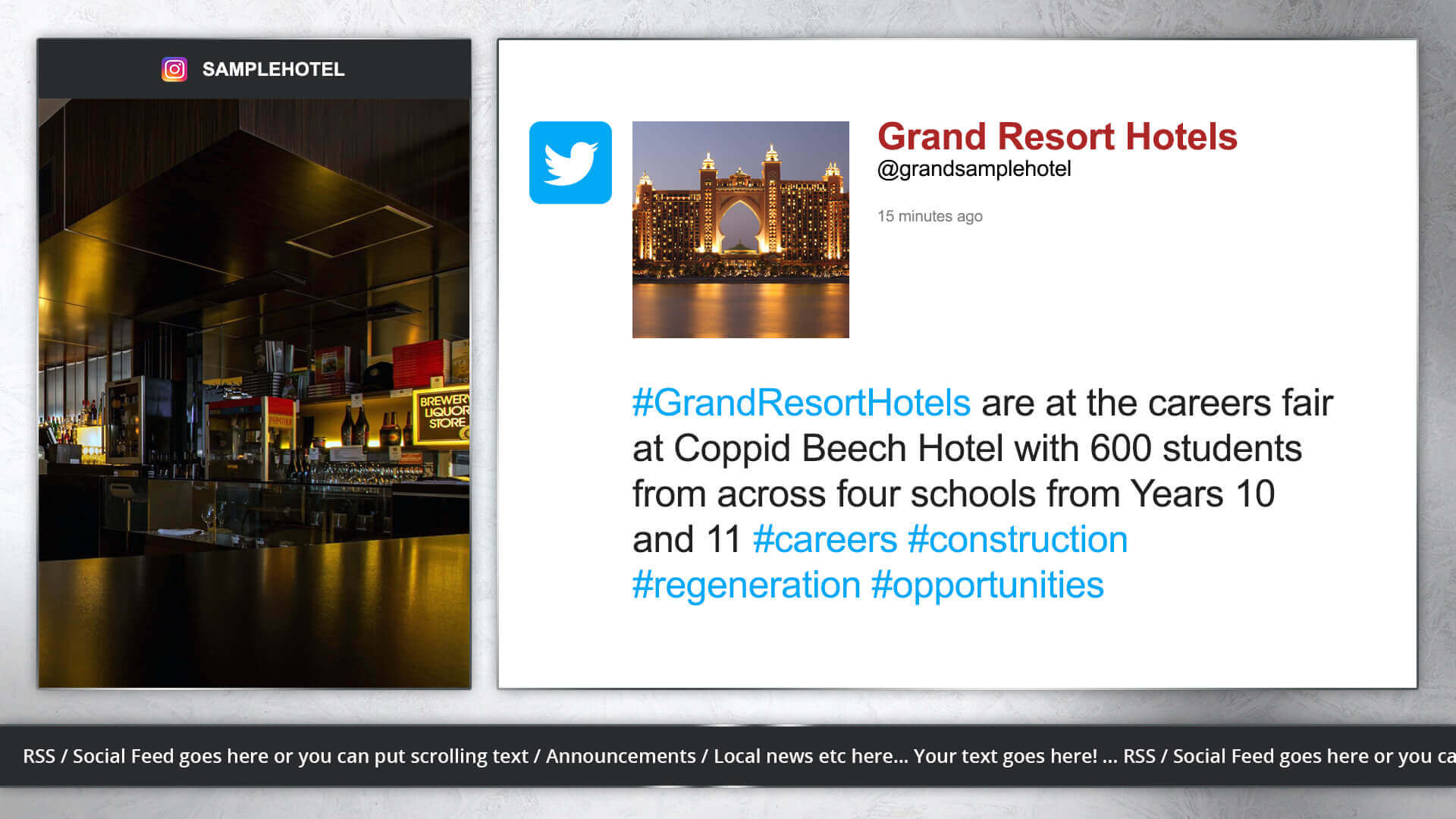 Hospitality Social Media Digital Signage